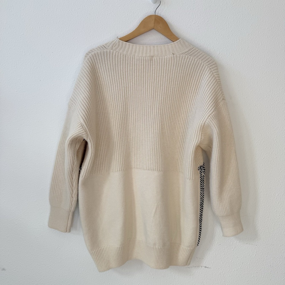 Women's Open Front Cardigan‎ Oversized Button Down Denim Jean Patchwork Sweater - Picture 5 of 9